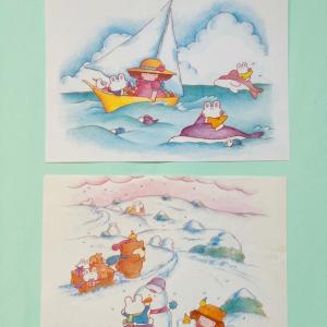 Lote de 2 Papéis de Carta – Ilustrações (Verão Náutico & Inverno na Neve)