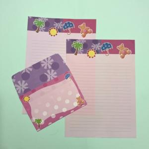 Conjunto Papel de Carta + Envelope – Ursinho e Guarda-Chuva