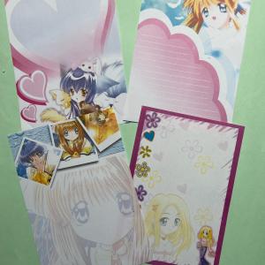 Lote Papel de Carta Vintage Anime & Mangá - 04 Folhas