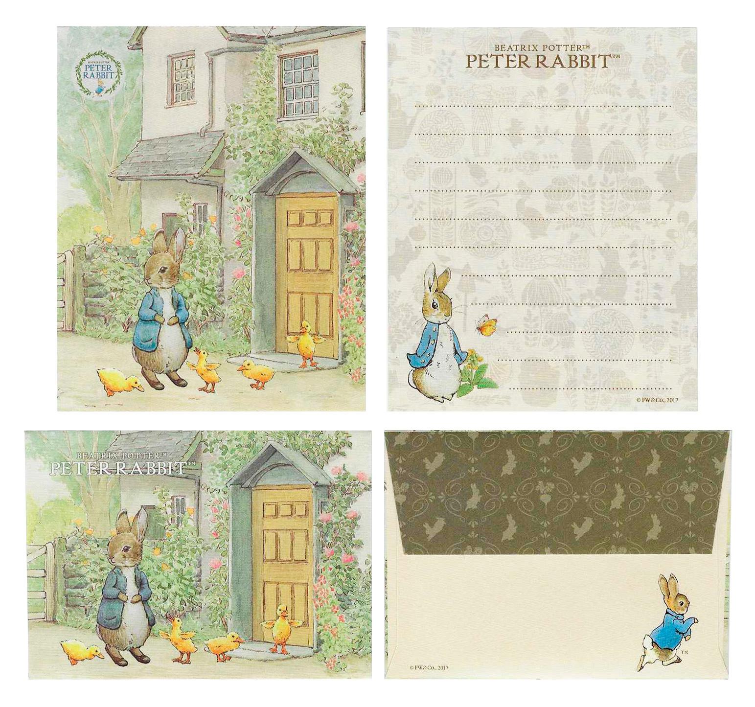 Mini conjunto Papel de carta Peter Rabbit patinhos
