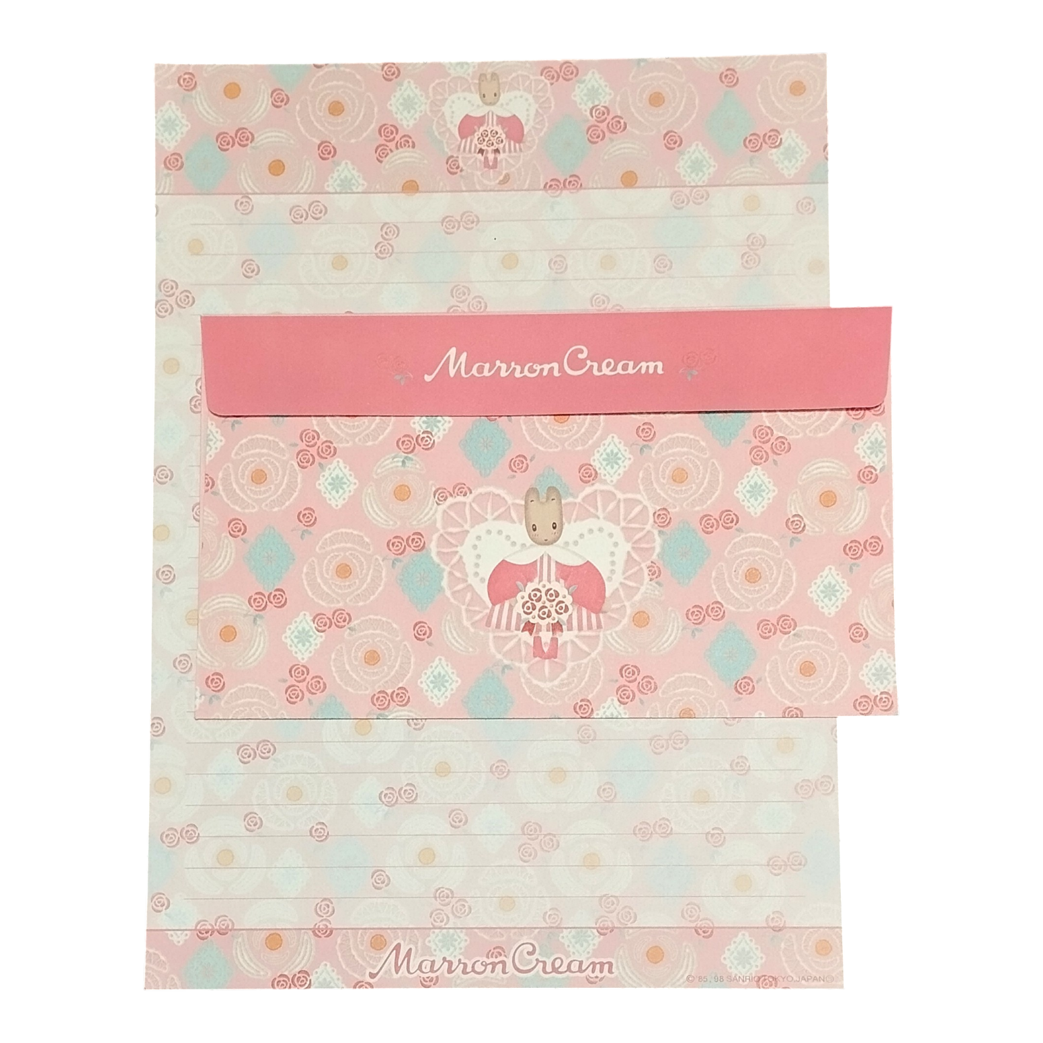 Papel de Carta Sanrio Marron Cream rosa