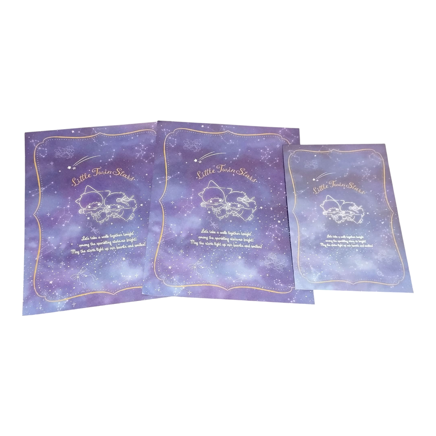 Papel de carta Sanrio Little Twins Stars universo
