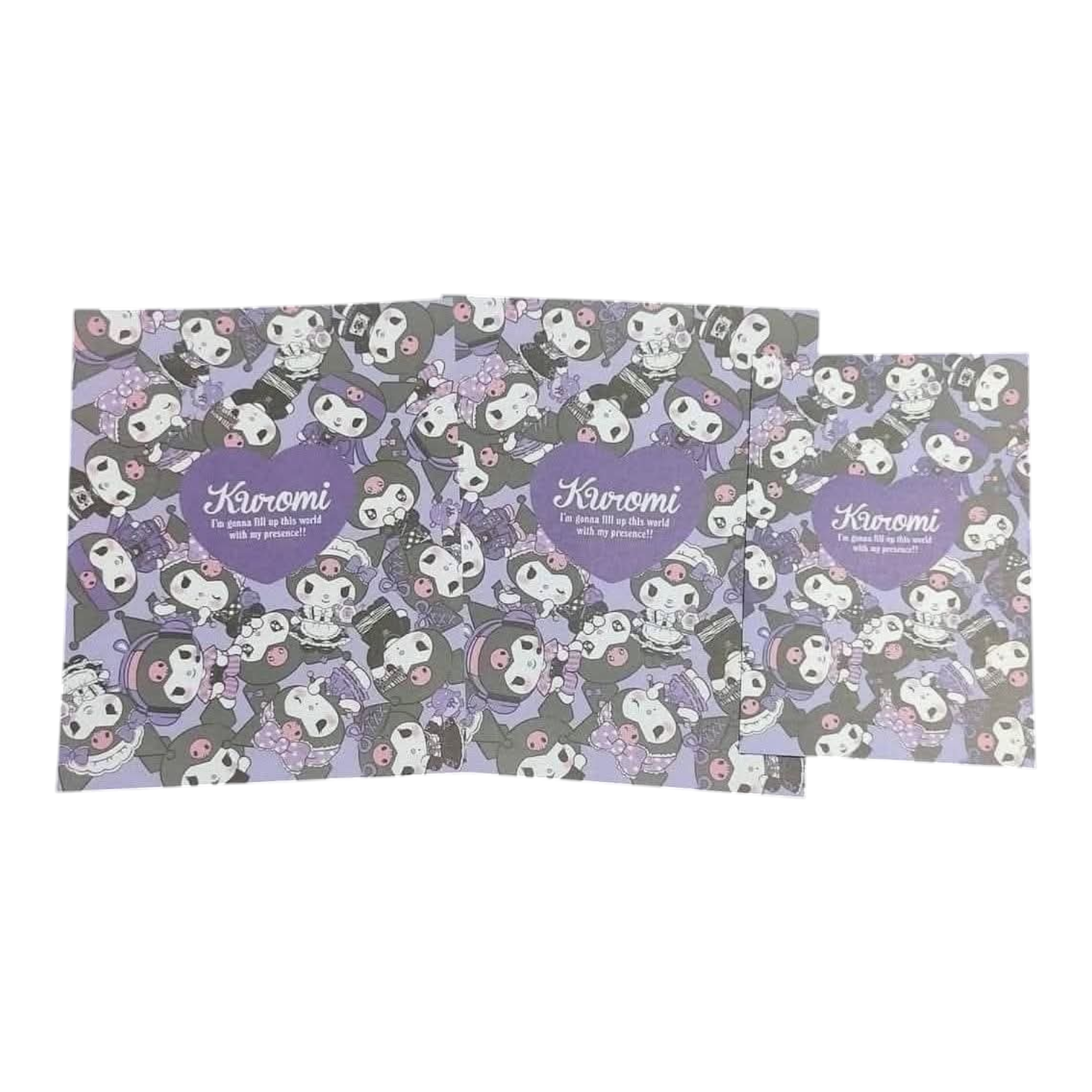 Papel de carta Sanrio Kuromi carinhas