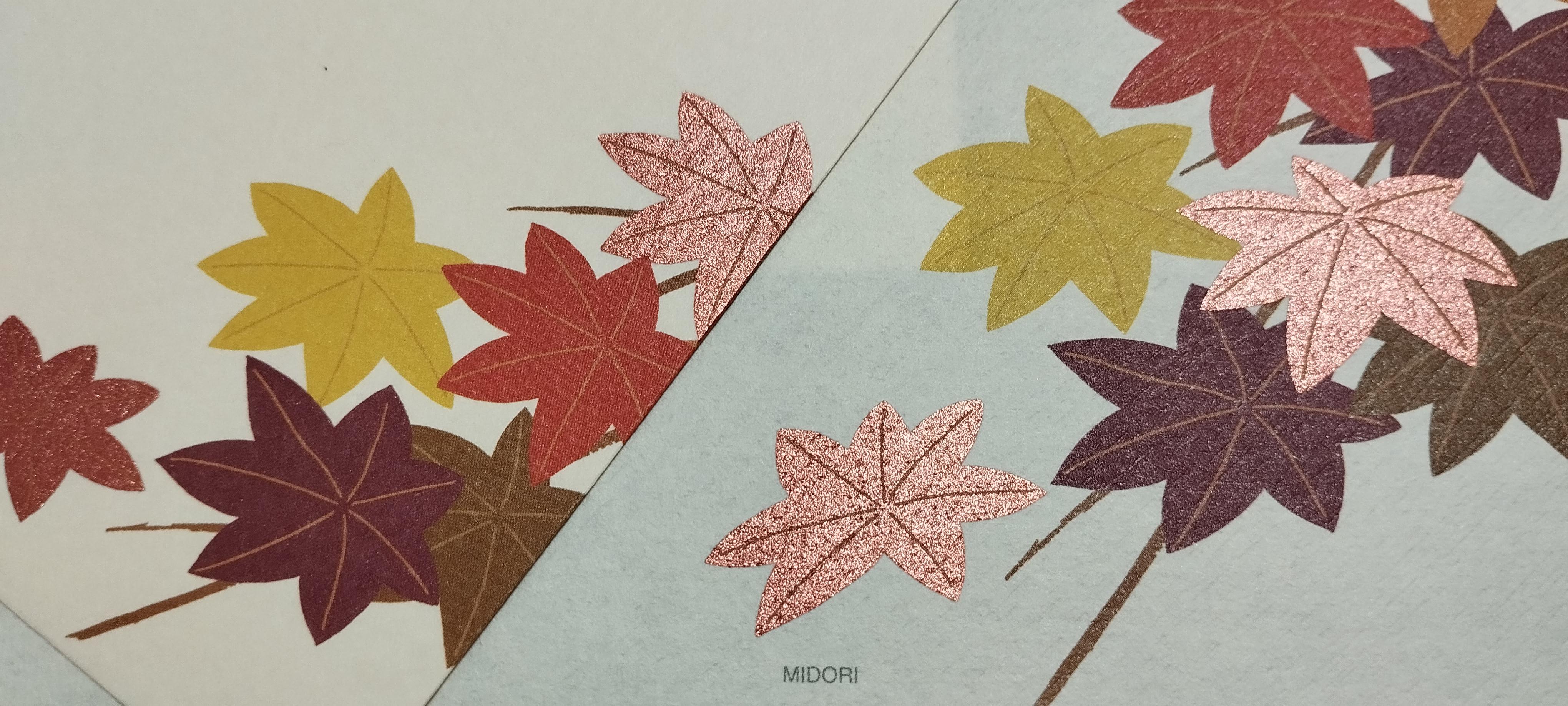 Papel de carta Midori folhas douradas