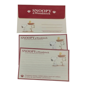 Papel de carta Snoopy vinho