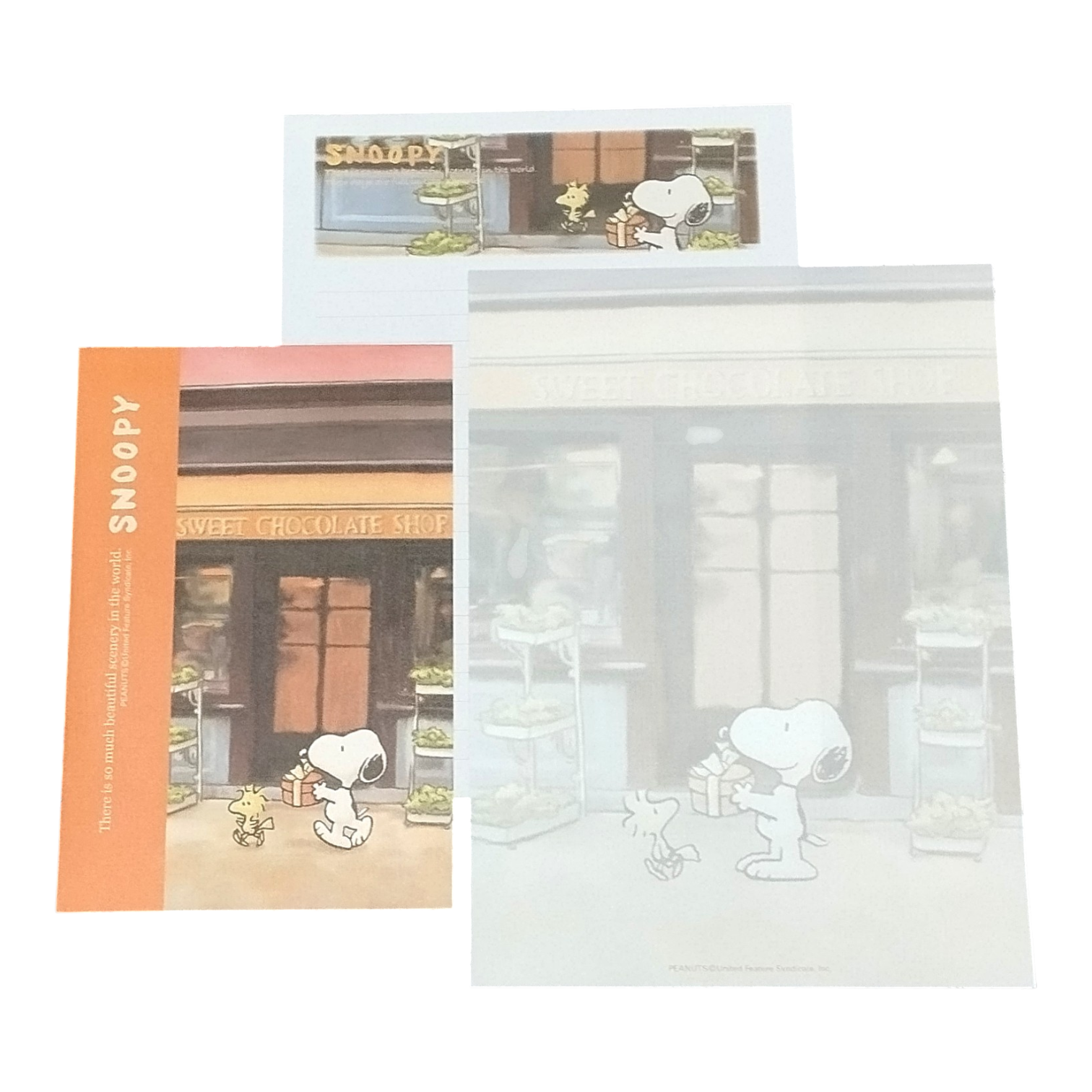 Papel de carta Snoopy chocolate shop
