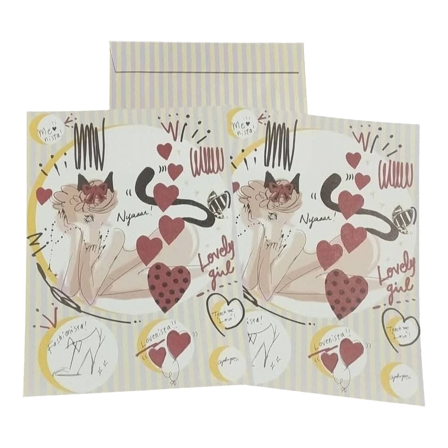 Papel de carta Japonês Gata Fashionista