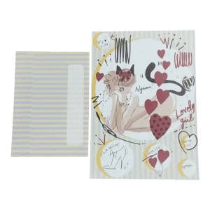Papel de carta Japonês Gata fashionista