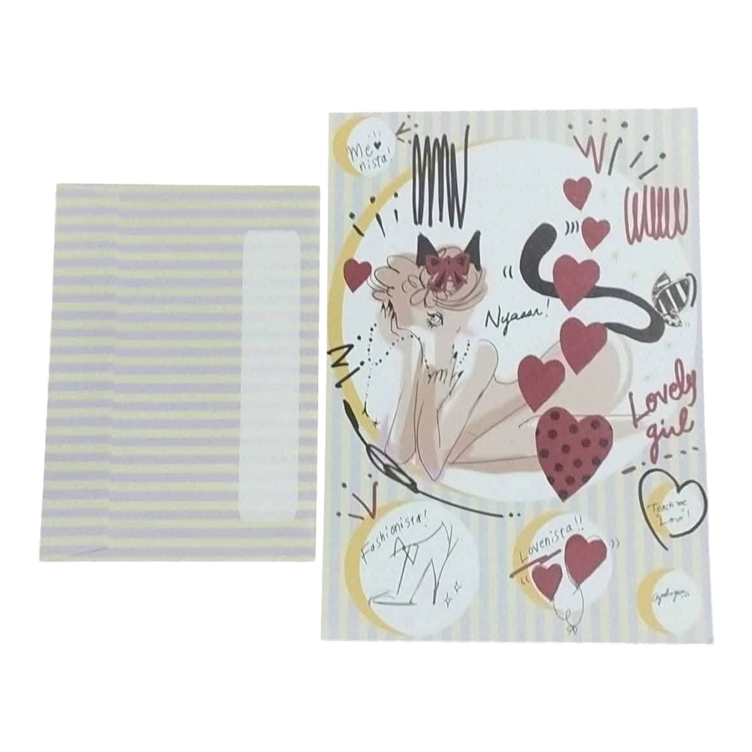 Papel de carta Japonês Gata fashionista