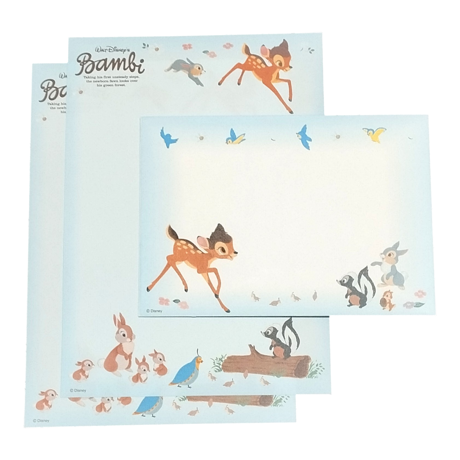 Papel de carta Disney Bambi azul