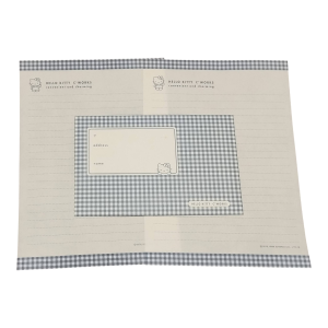 Papel de carta Hello Kitty Xadrez azul