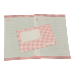 Papel de carta Hello Kitty Xadrez rosa