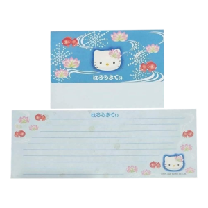 Papel de carta Hello Kitty textura peixe azul