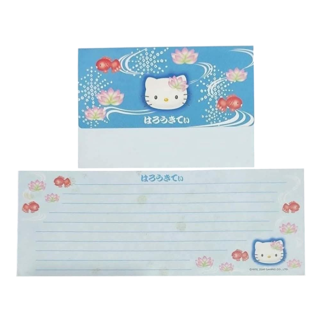 Papel de carta Hello Kitty textura peixe azul