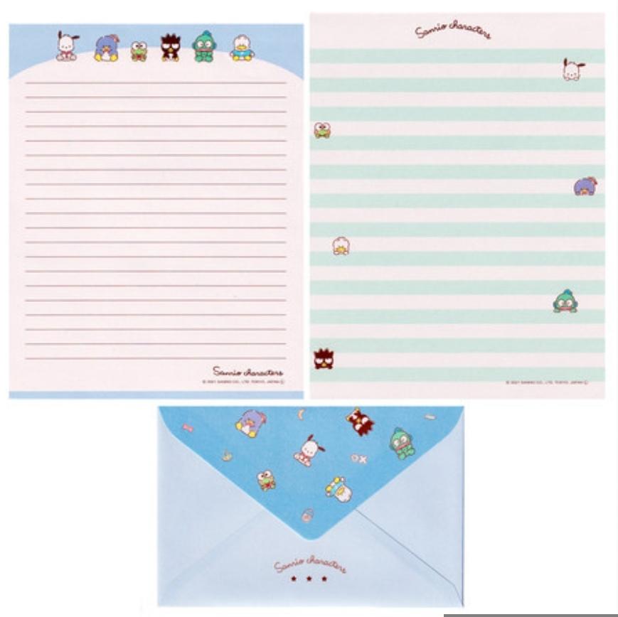 Bloco de Papel de Carta Sanrio Characters Blue
