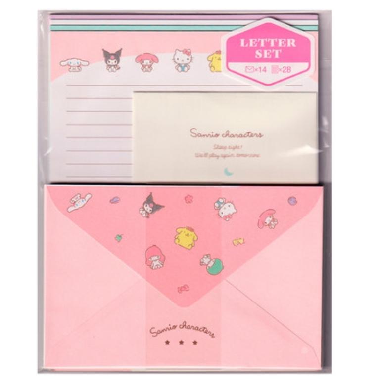 Bloco de Papel de carta Sanrio Characters Pink