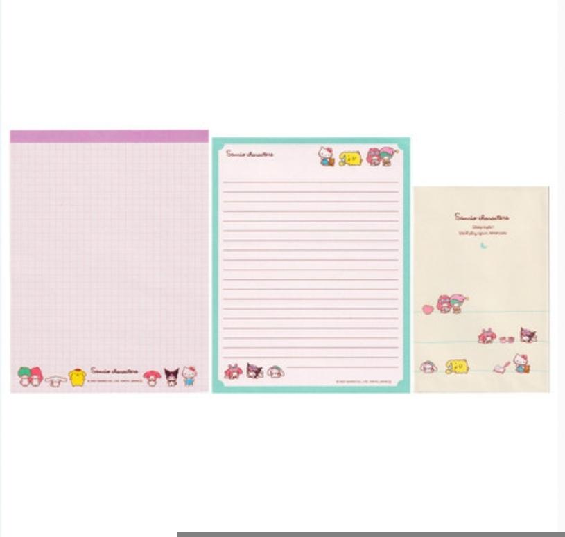Bloco de Papel de carta Sanrio Characters Pink
