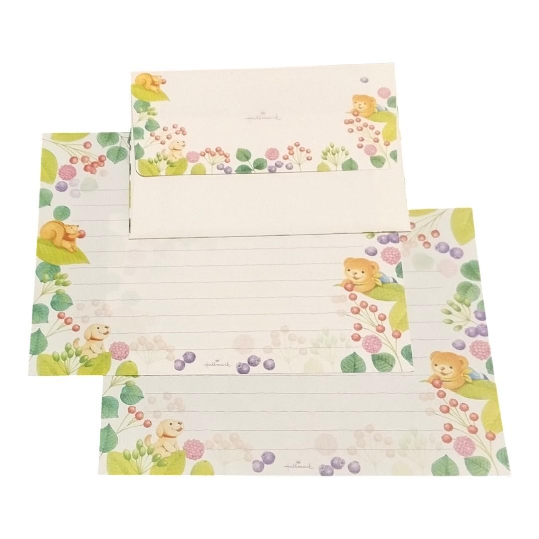 Papel de carta Hallmark Bear's Wish Flores