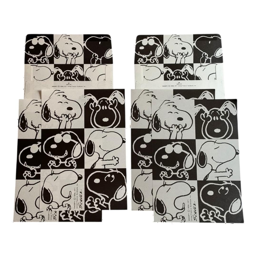 Lote de papel de carta do Snoopy cinza