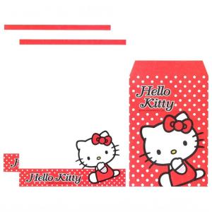 Papel de carta Sanrio Hello Kitty Poá vermelho