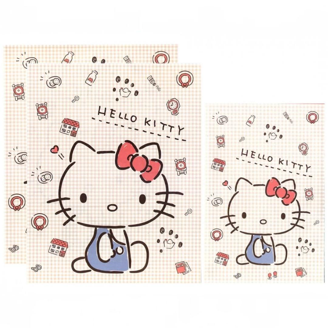 Papel de carta Sanrio Hello Kitty quadriculado