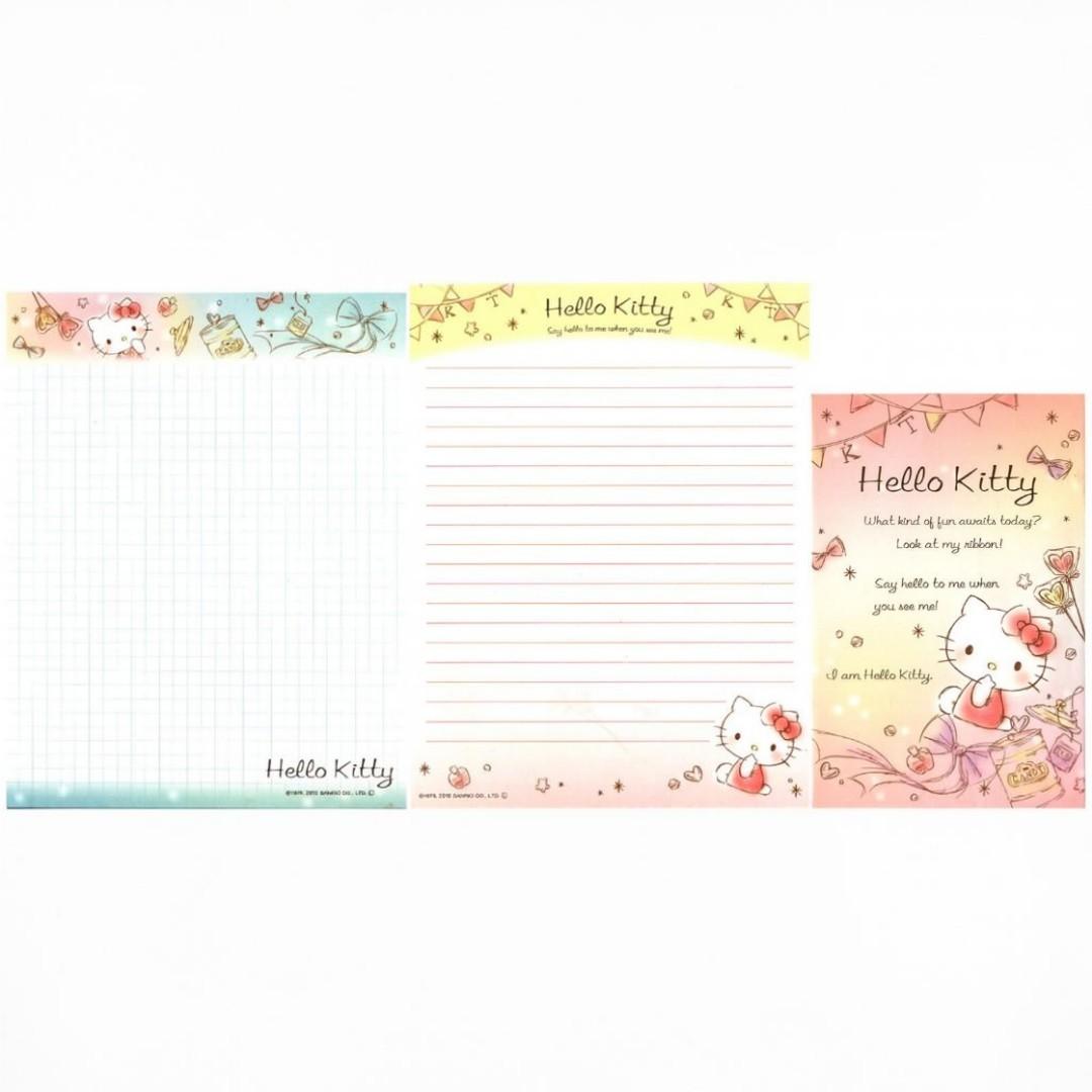 Papel de carta Sanrio Hello Kitty bandeirinhas A