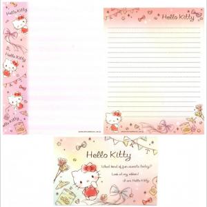 Papel de carta Sanrio Hello Kitty bandeirinhas B