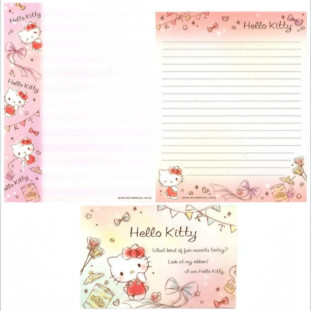 Papel de carta Sanrio Hello Kitty bandeirinhas B