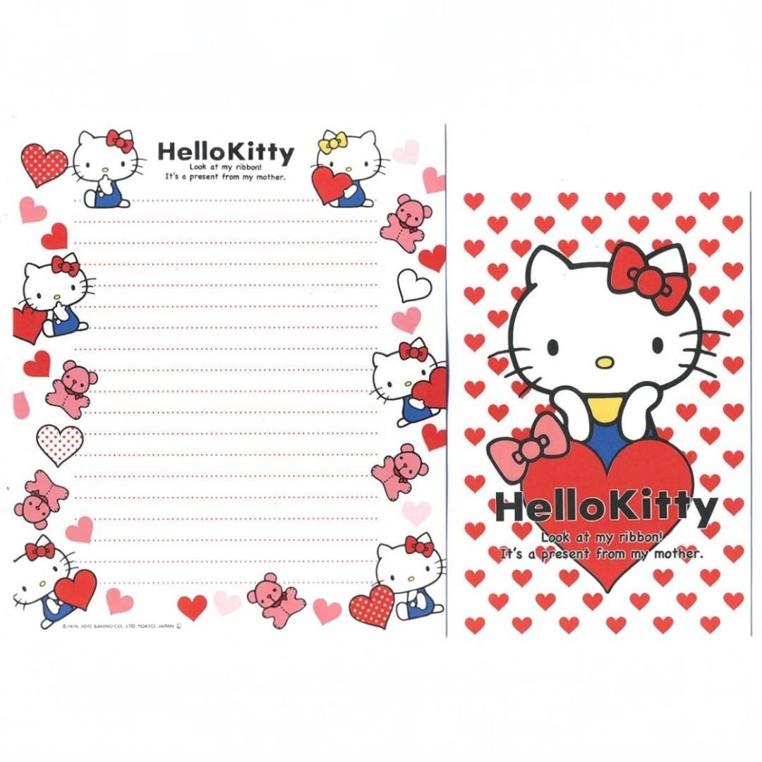 Papel de carta Sanrio Hello Kitty corações