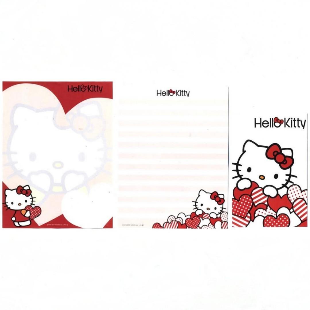Papel de carta Sanrio Hello Kitty corações