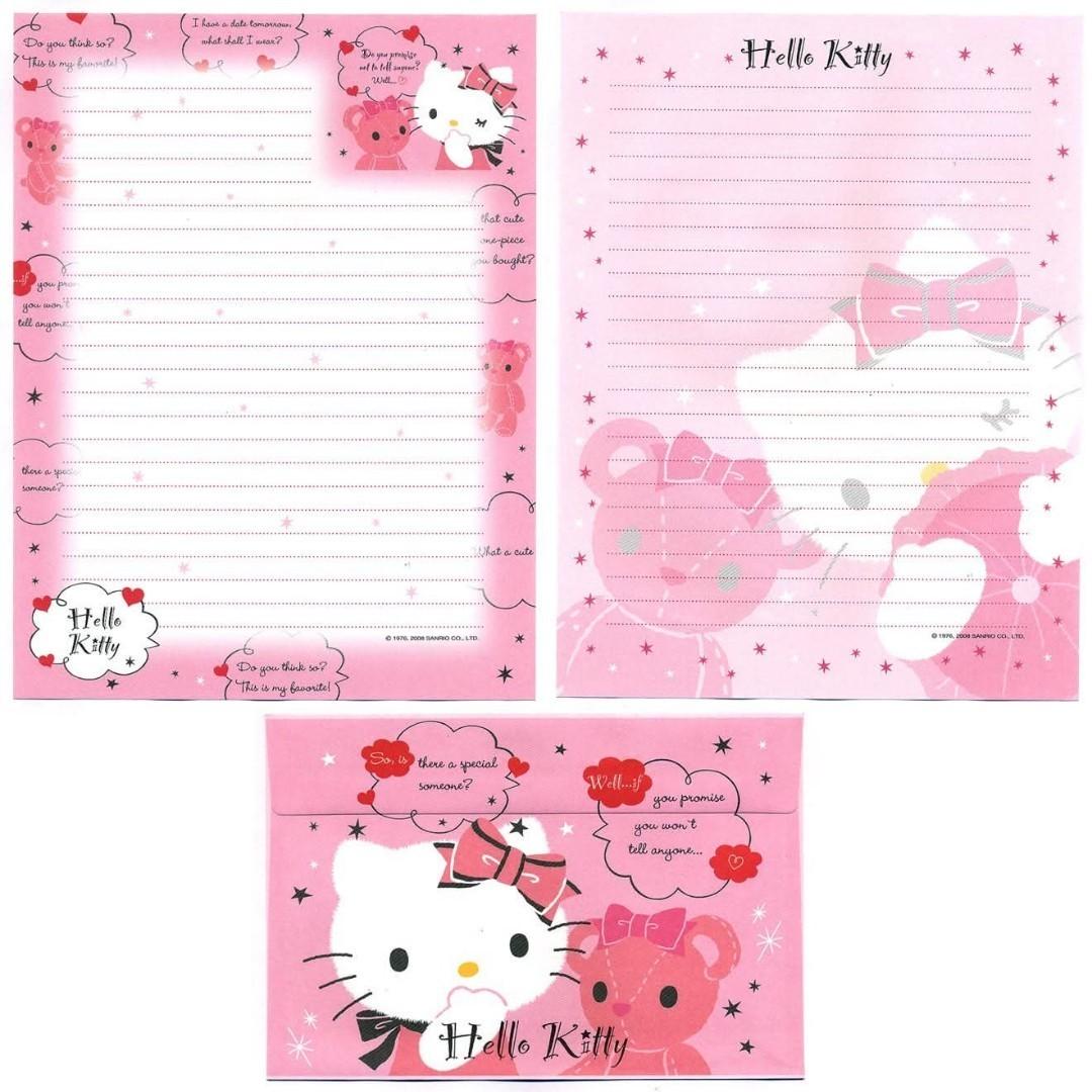 Papel de carta Sanrio Hello Kitty Pink bear