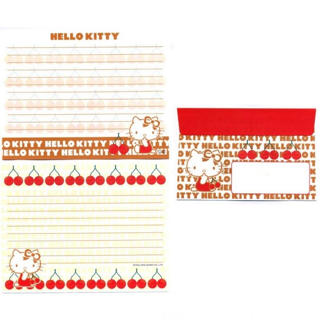 Papel de carta Sanrio Hello Kitty cerejinhas