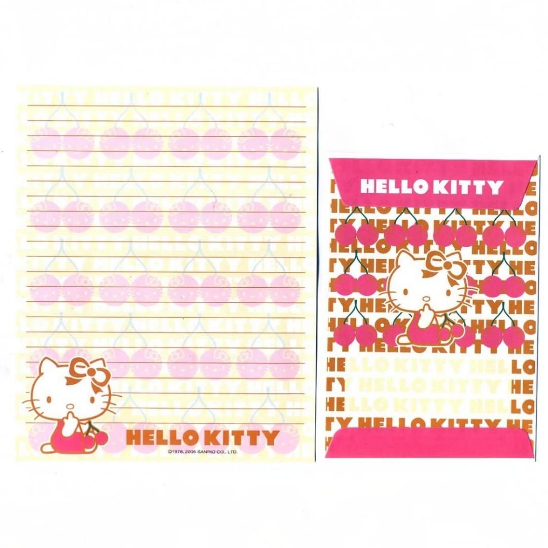Papel de carta Sanrio Hello Kitty Cerejas pink