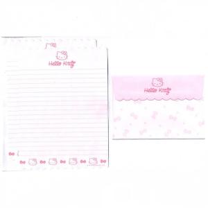 Papel de carta Sanrio Hello Kitty laço rosa
