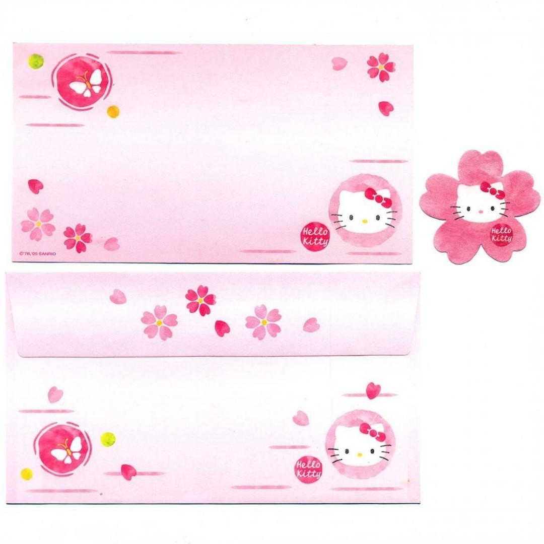 Papel de carta Sanrio Hello Kitty Sakura rosa