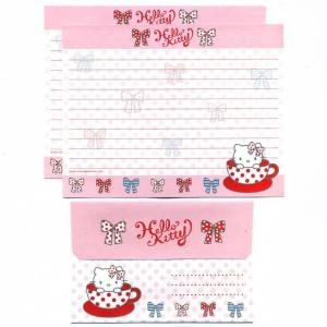 Papel de carta Sanrio Hello Kitty Xicara e laços
