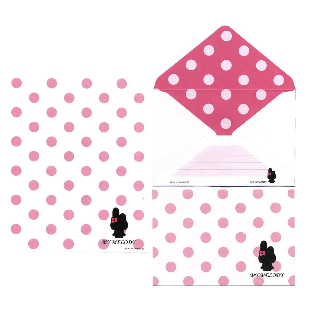 Papel de carta Sanrio My Melody poa branco