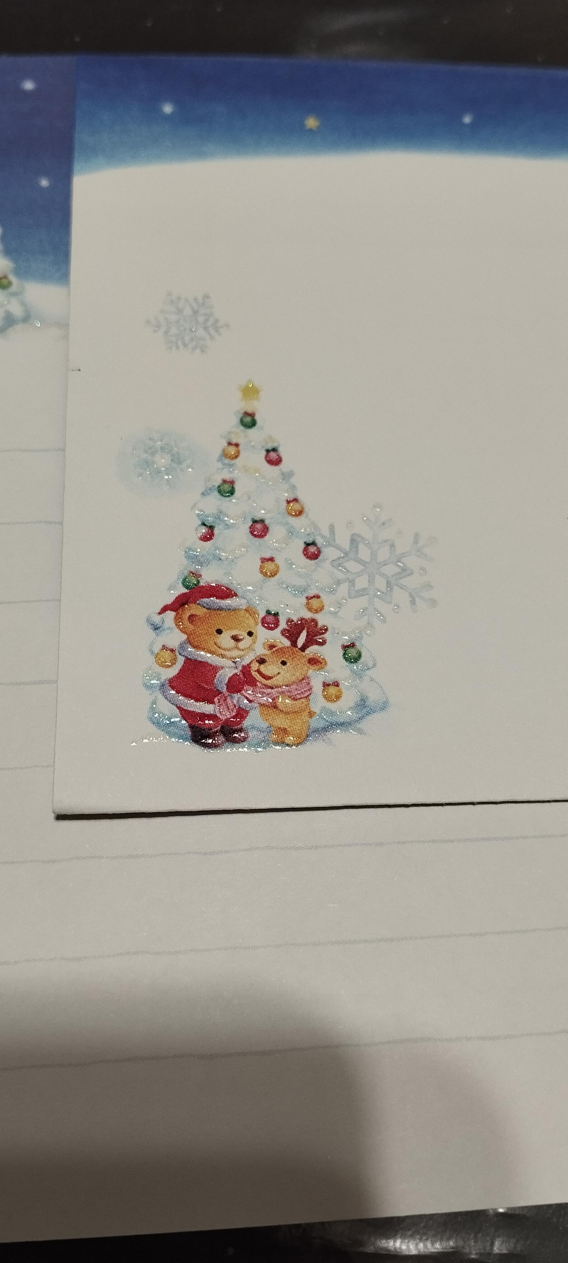 Papel de Carta Hallmark Ursinho Natal