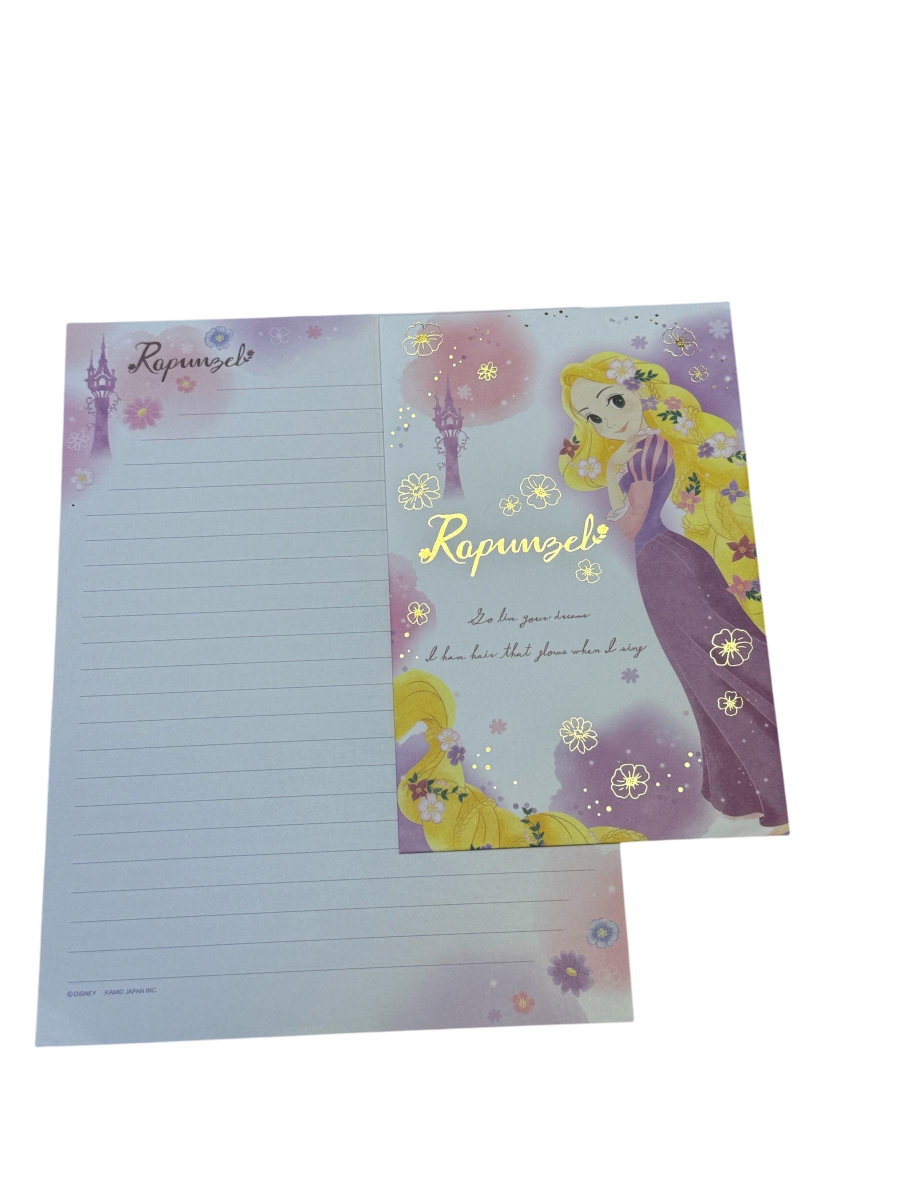 Papel de carta Rapunzel dourado