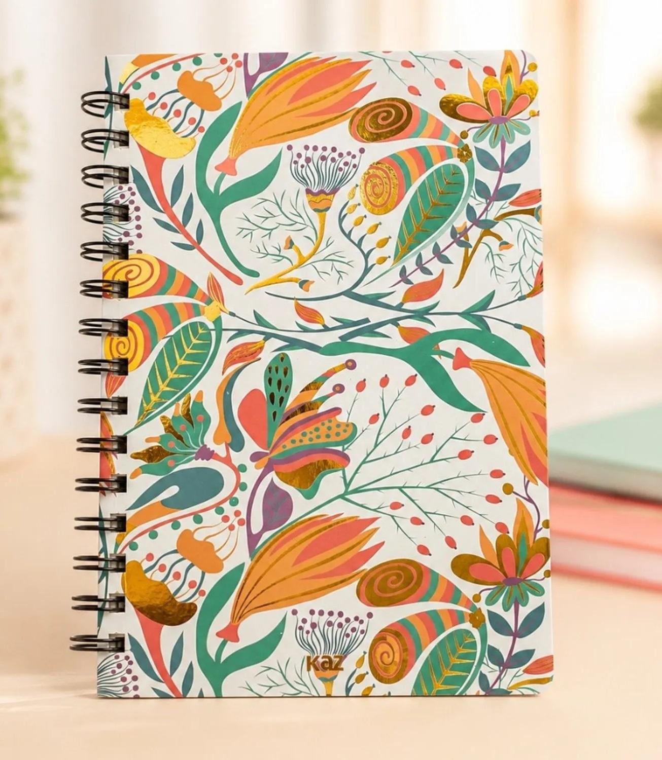 Caderno Espiral Floral - KAZ