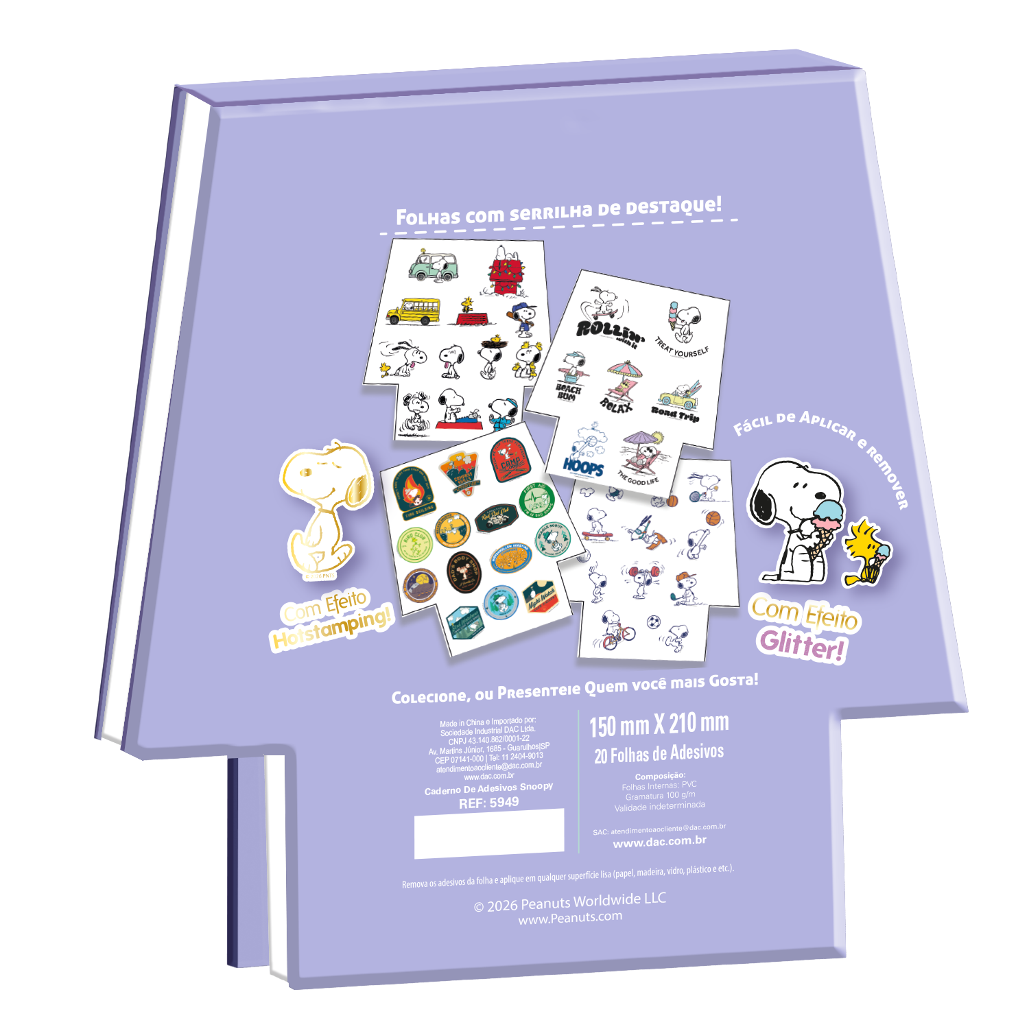 Caderno de Adesivos Snoopy - DAC