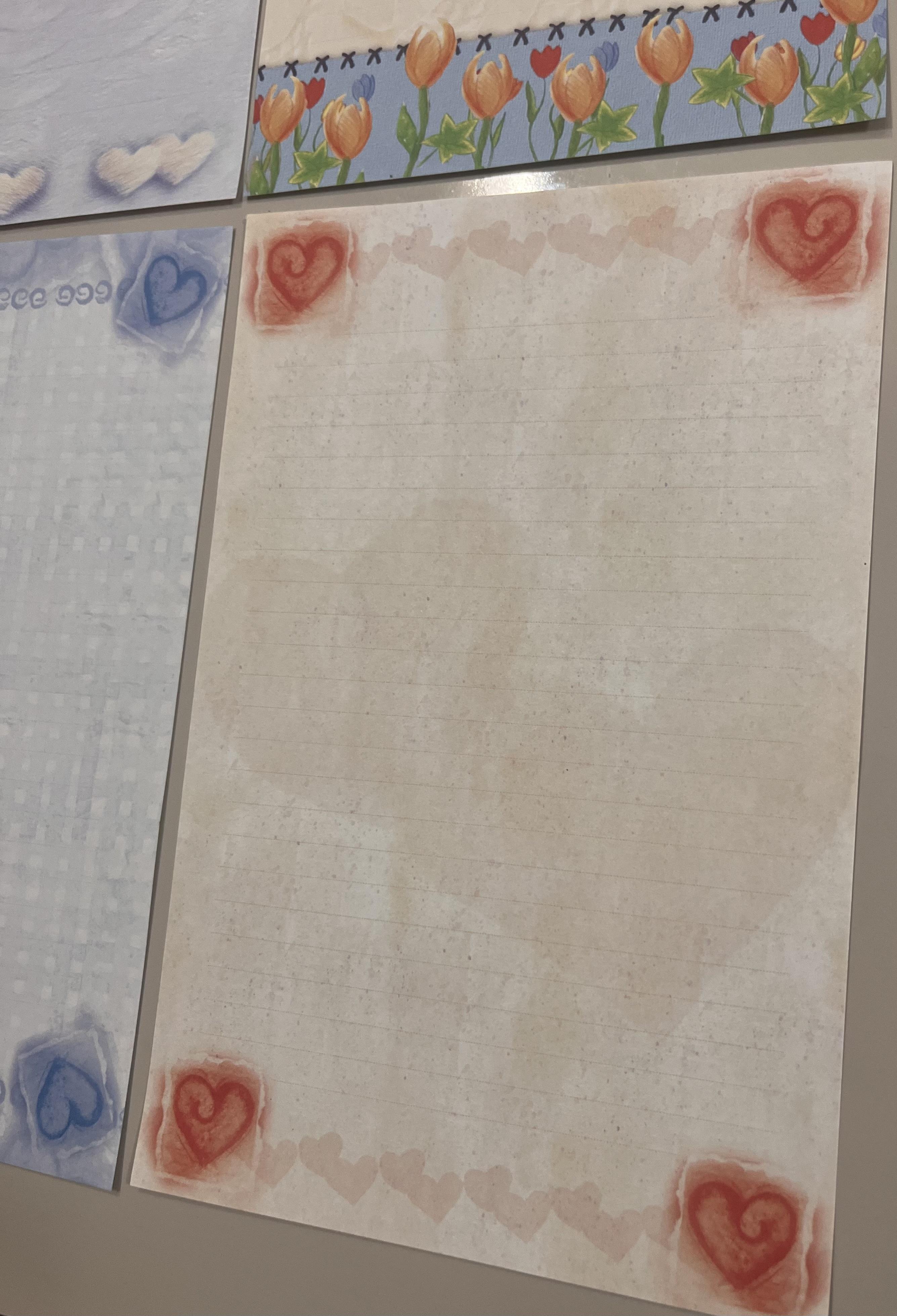Papéis de carta corações- lote