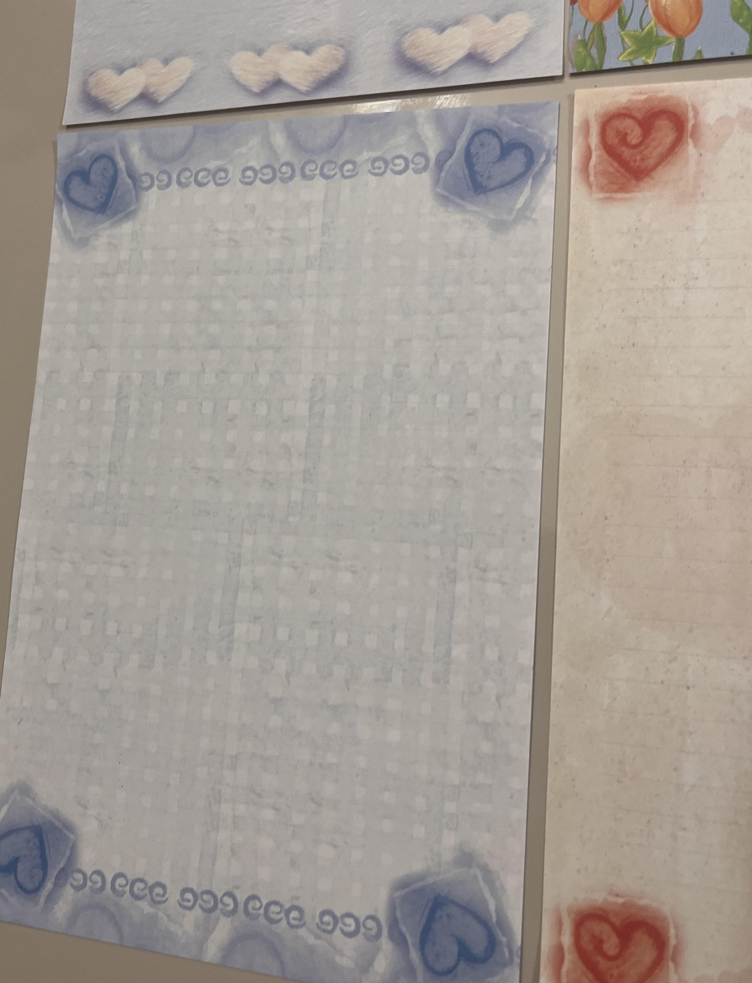 Papéis de carta corações- lote