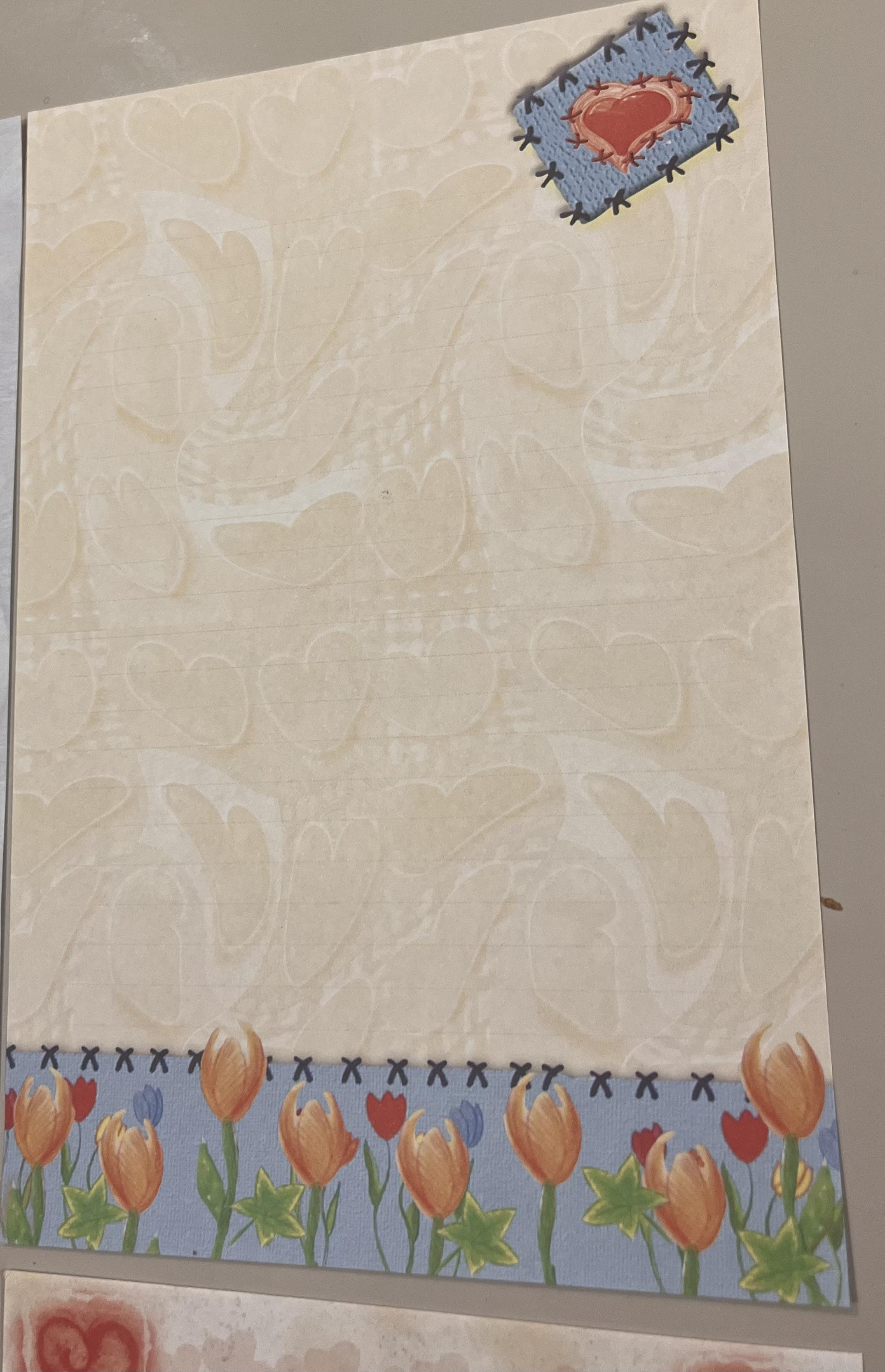 Papéis de carta corações- lote