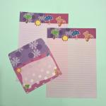 Conjunto Papel de Carta + Envelope – Ursinho e Guarda-Chuva