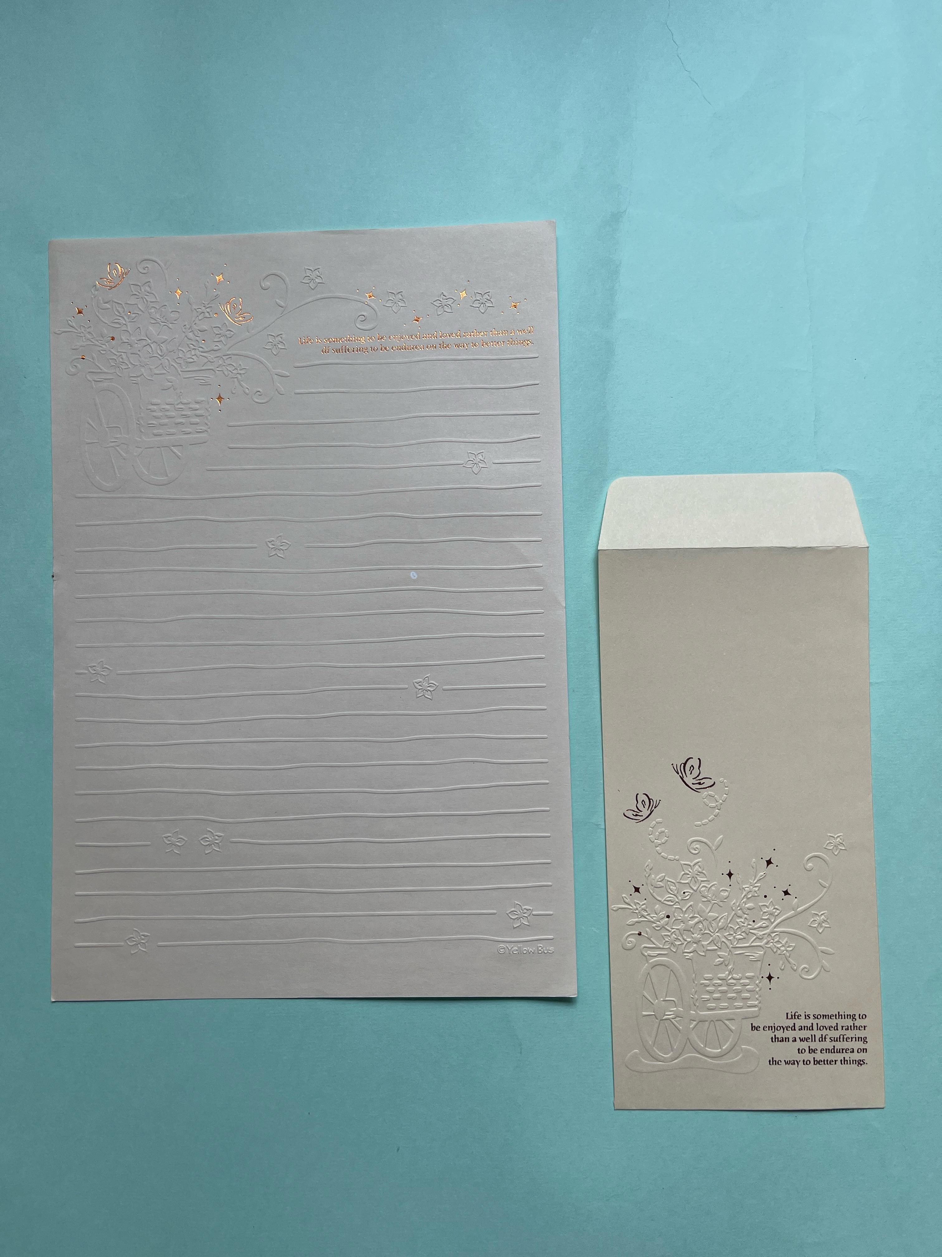 Conjunto Luxe Papel de Carta & Envelope – Marca Yellow Bus