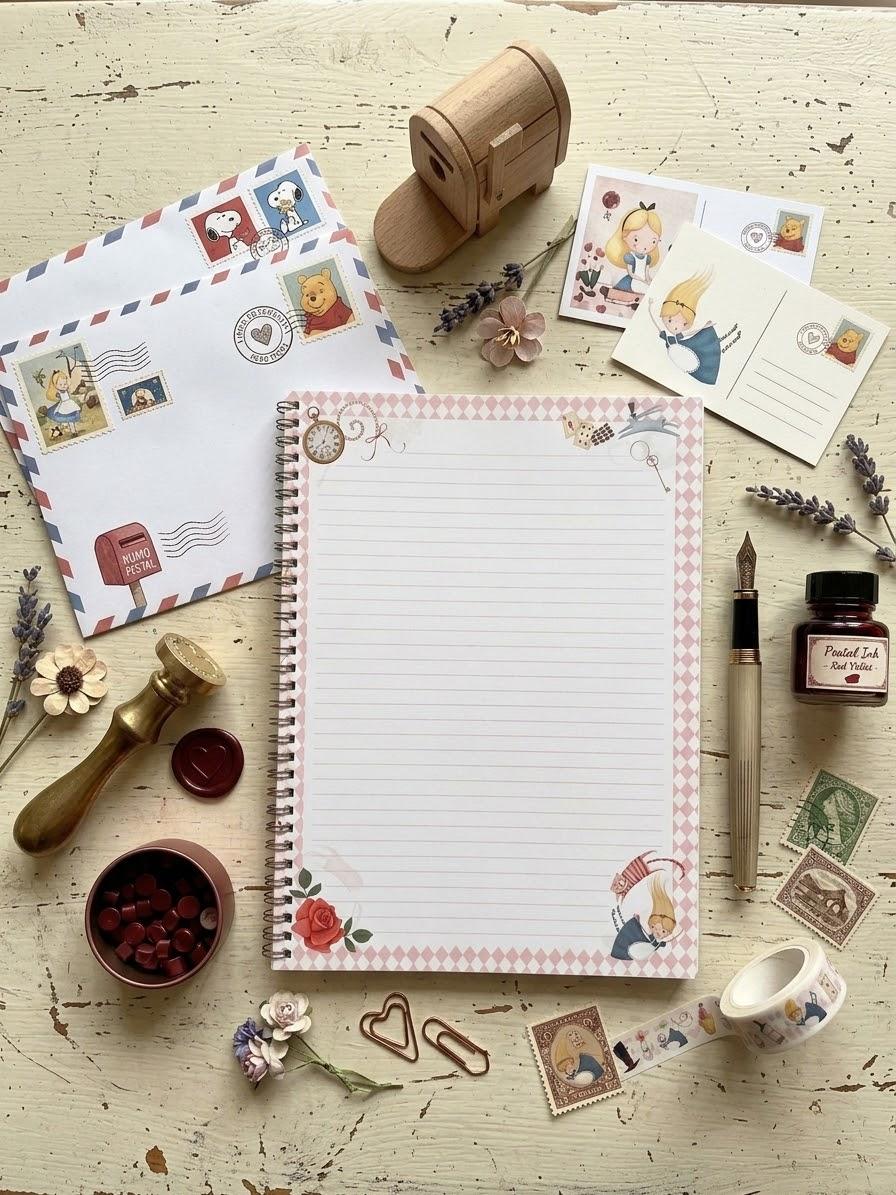 Caderno espiral grande da Alice