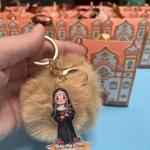 Chaveiro de Pompom Santa Rita de Cássia + Caixinha Igreja