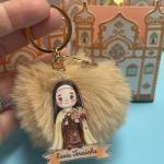 Chaveiro de Pompom Santa Teresinha + Caixinha Igreja