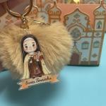 Chaveiro de Pompom Santa Teresinha + Caixinha Igreja
